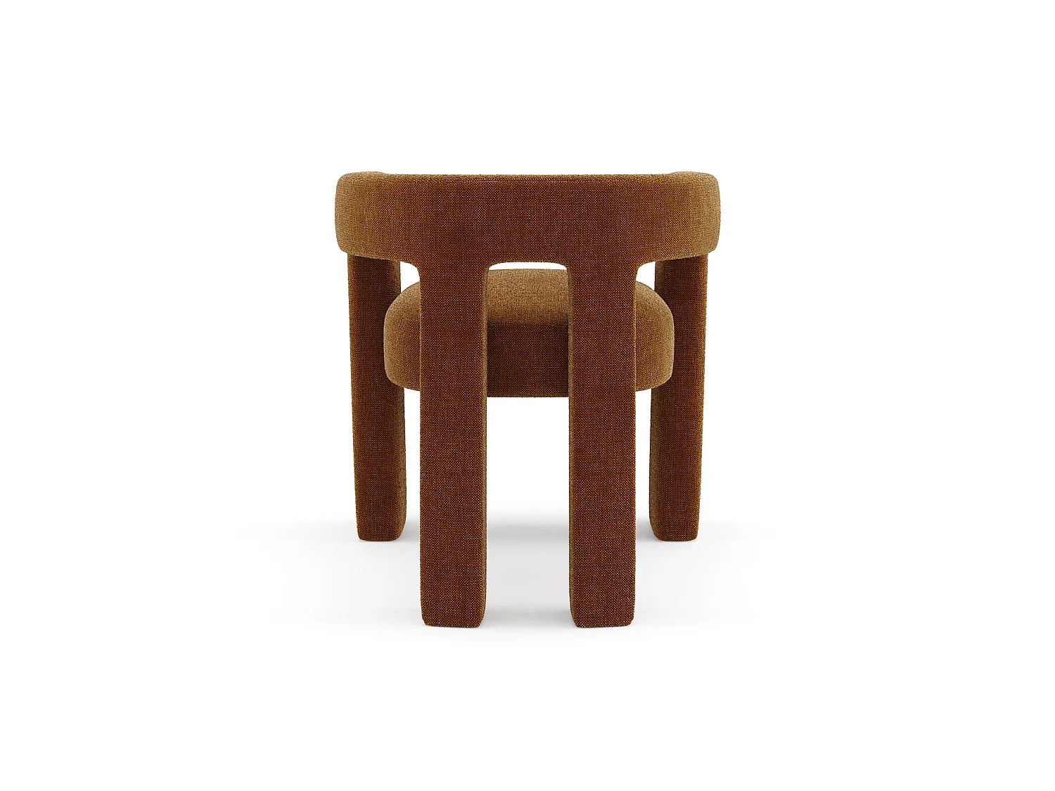 Fauteuil de salle à manger CELIA en tissu tramé terracotta