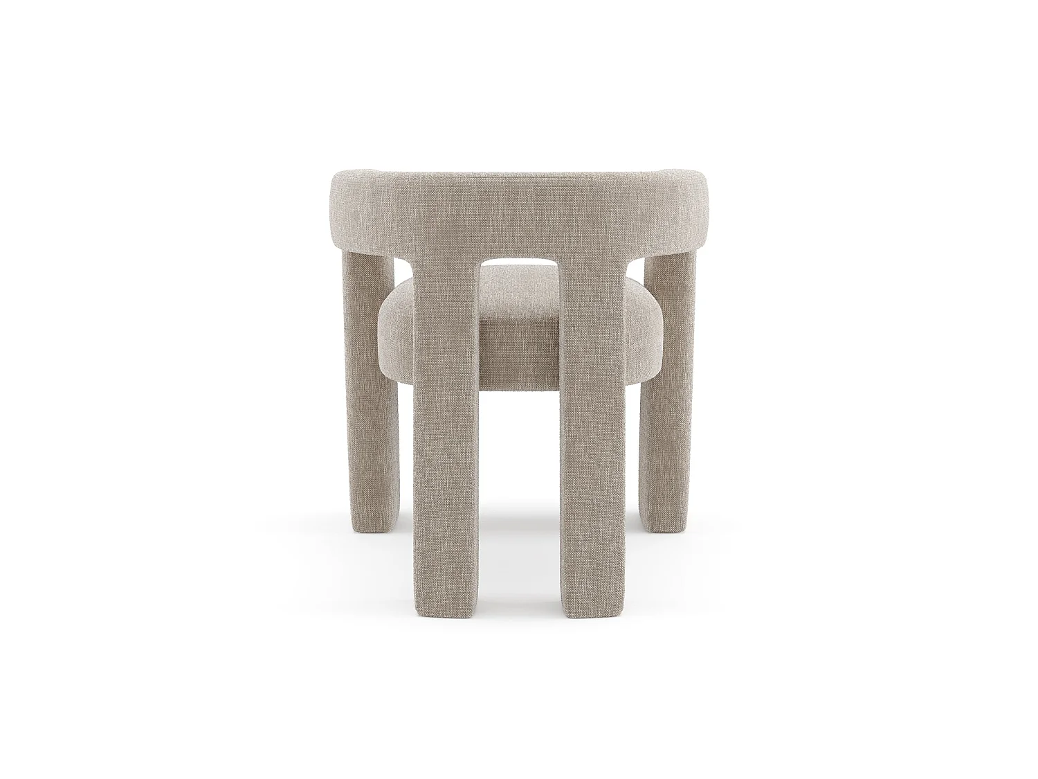 Fauteuil de salle à manger CELIA en tissu tramé beige