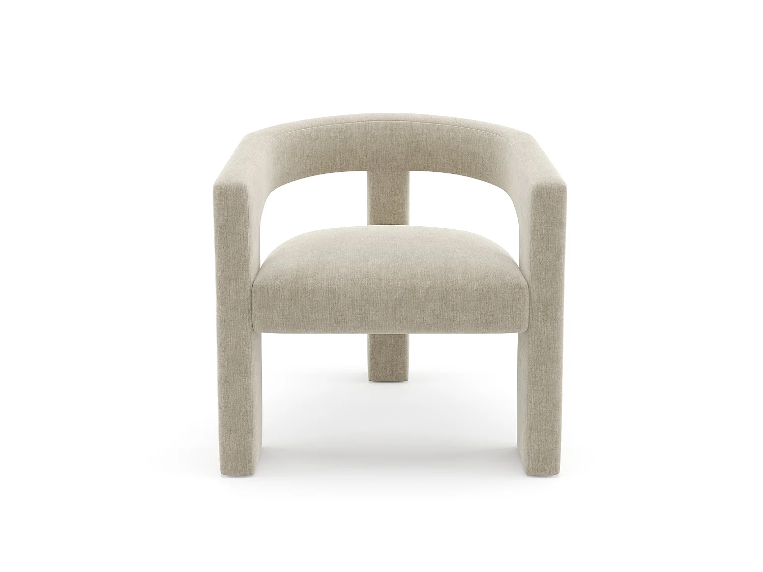Fauteuil de salle à manger MILA en velours beige