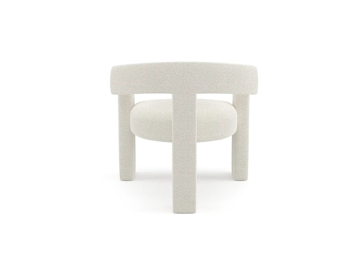 Fauteuil de salle à manger MILA en tissu bouclette crème