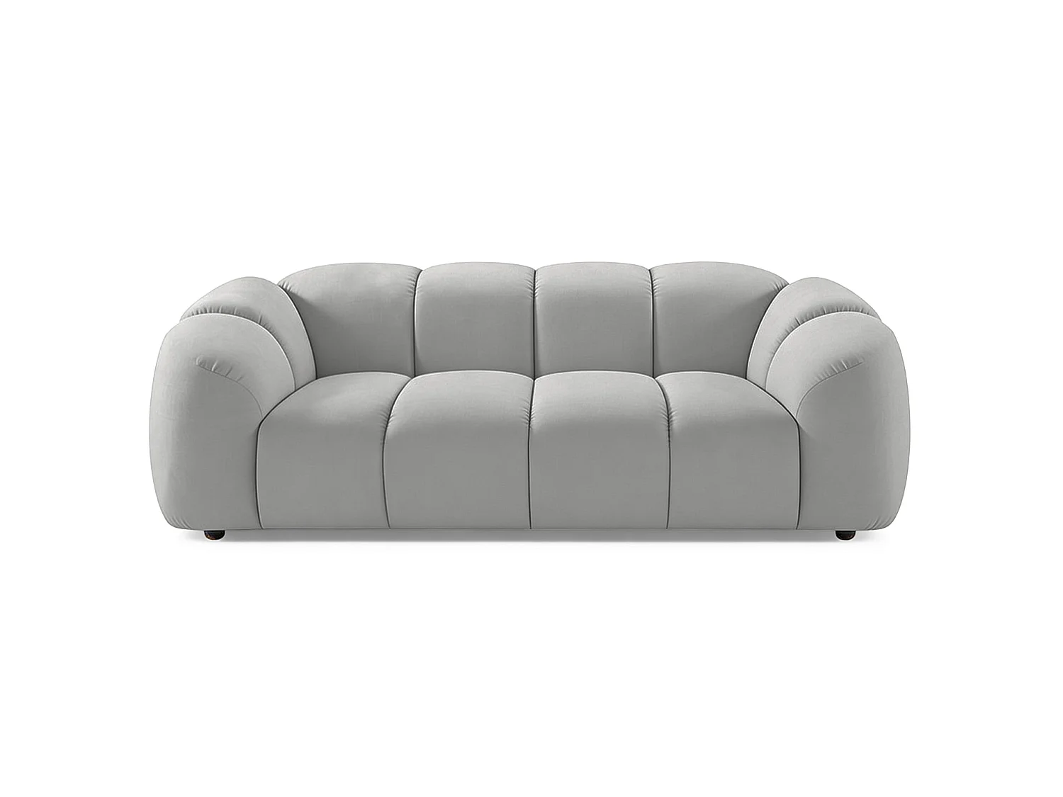 Sofa 3-Sitzer, Samt Hellgrau, 220 cm - Millma