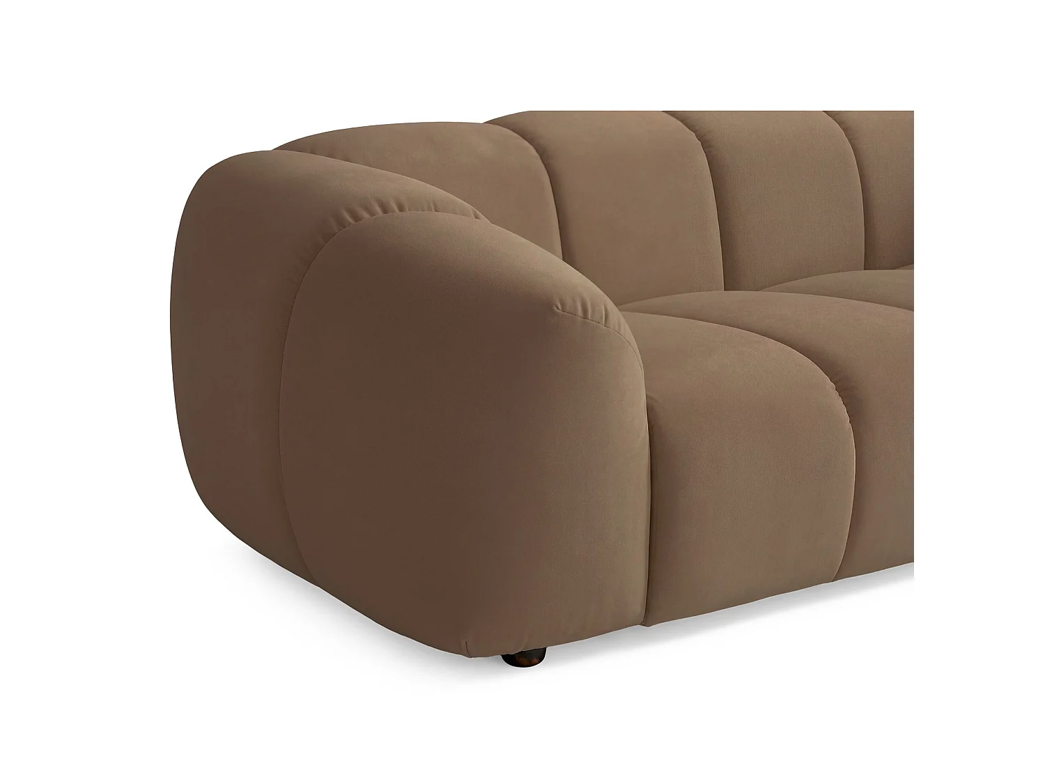 Sofa 3-Sitzer, Samt Hellbraun, 220 cm - Millma