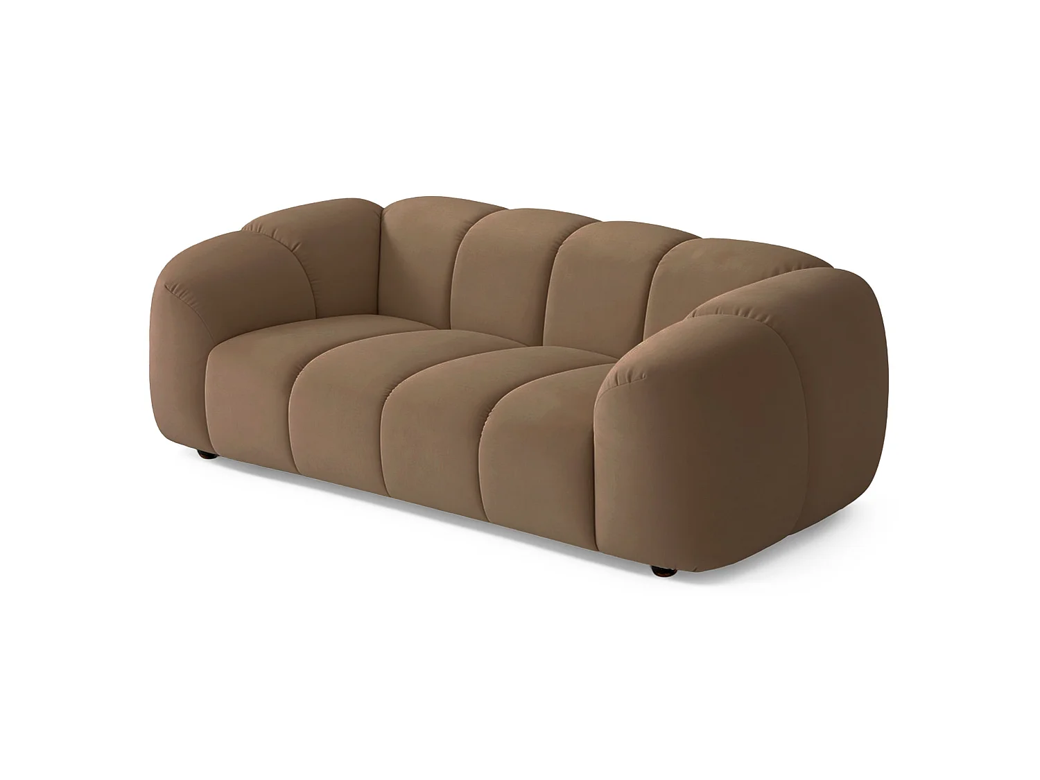 Sofa 3-Sitzer, Samt Hellbraun, 220 cm - Millma