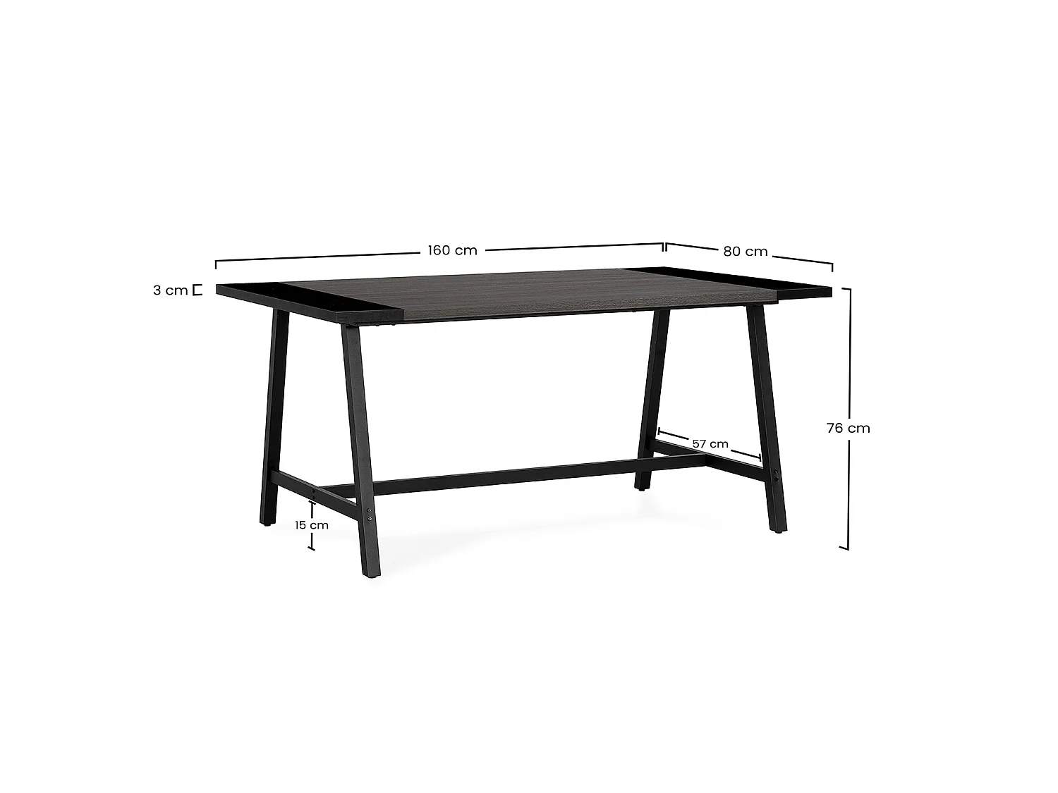 Table à manger Caracas effet Noyer, 160 cm