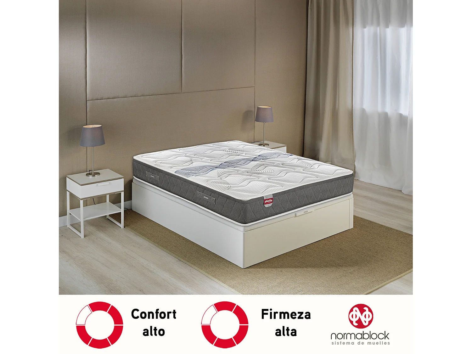 Colchón AVA PIKOLIN 135 x 190 cm, Normablock®, viscoelástica, firme, 28 cm