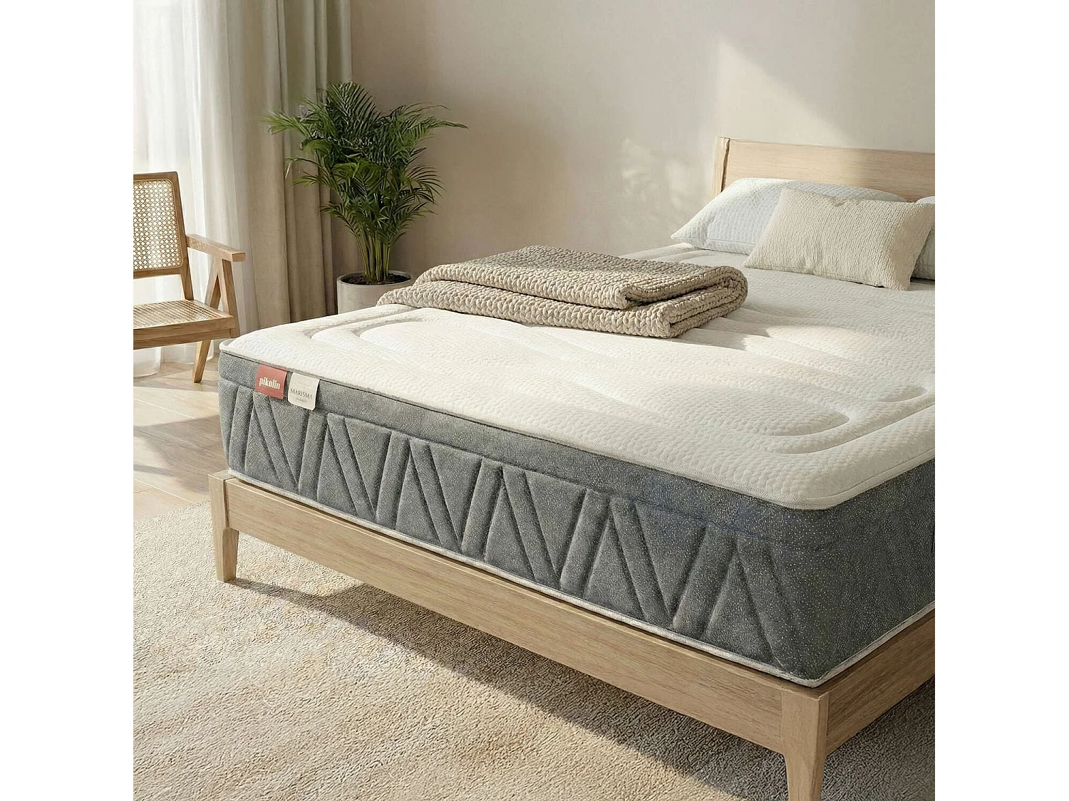 Colchón de 120 x 200 cm de muelles ensacados Adapt-Tech® y viscoelástica de 30 cm - MARISMA de PIKOLIN