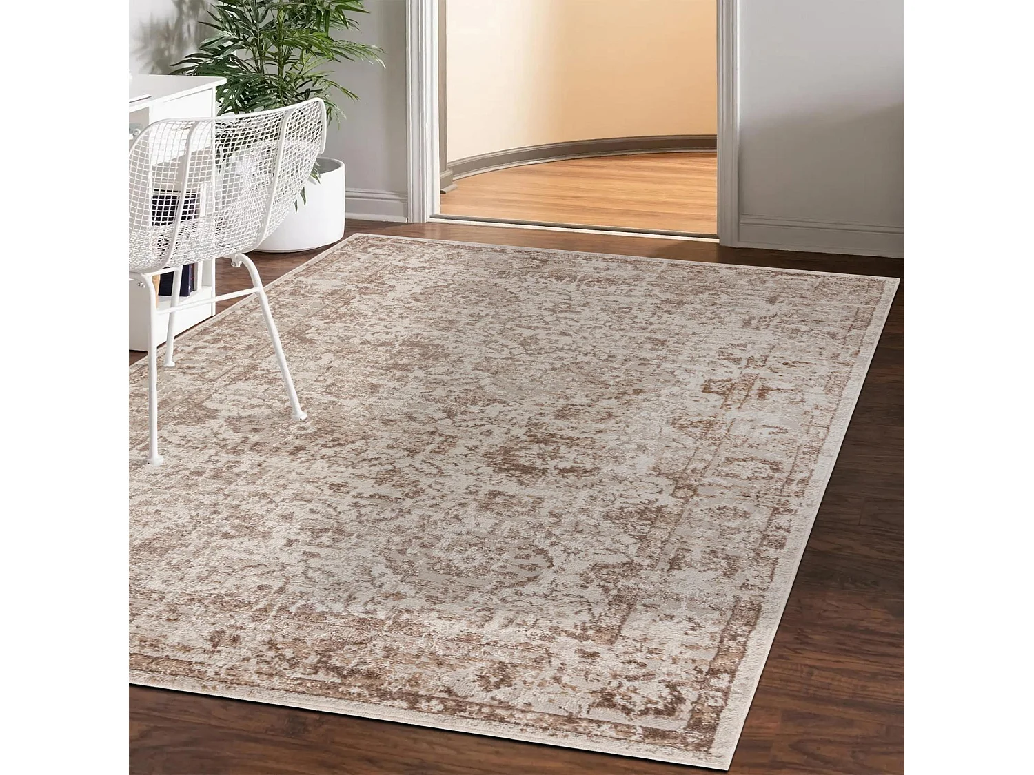 Tapis Portland D058E Mazovia 120 x 170 cm Beige Crème Abstrait Poils Courts