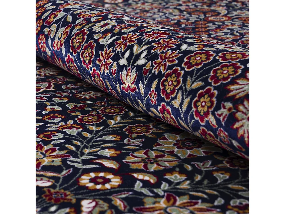 Vloerkleed Castello Marina Mazovia 160 x 230 cm Marineblauw Oosters Laagpolig met Franjes