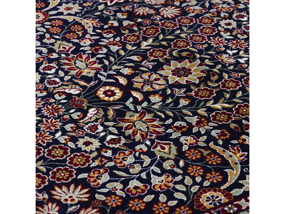 Vloerkleed Castello Marina Mazovia 240 x 340 cm Marineblauw Oosters Laagpolig met Franjes