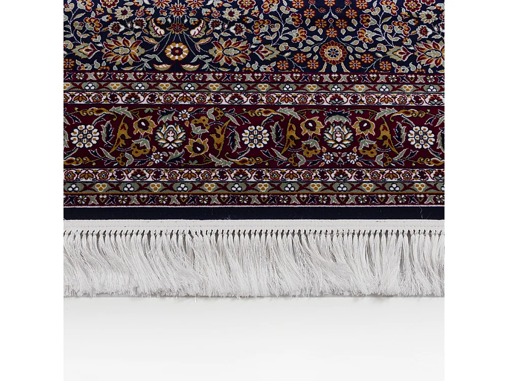 Vloerkleed Castello Marina Mazovia 240 x 340 cm Marineblauw Oosters Laagpolig met Franjes