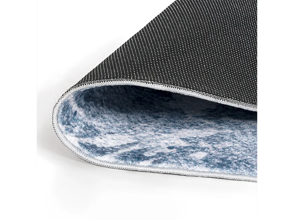 Vloerkleed Arona Iris Mazovia Onregelmatige Vorm 140 x 200 cm Blauw Grijs Abstract Laagpolig