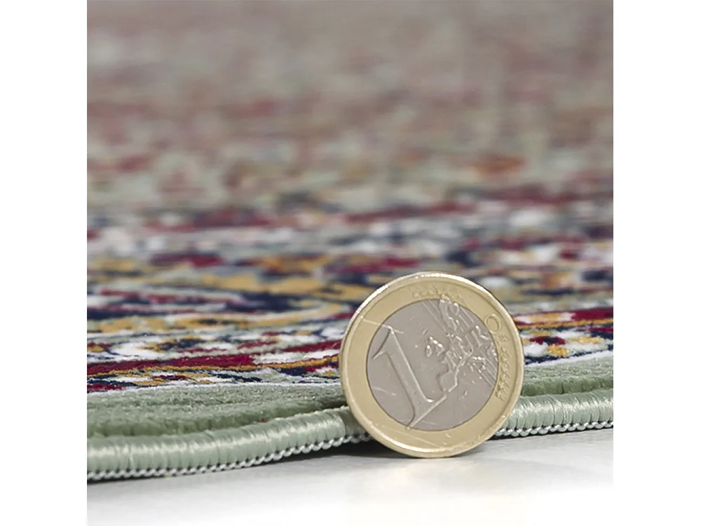 Tapis Castello Verde Mazovia 160 x 230 cm Vert Oriental Poils Courts à Franges