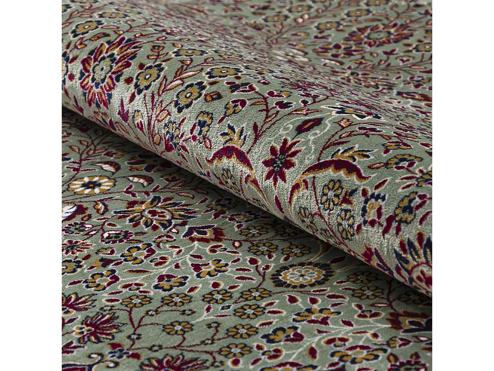 Tapis Castello Verde Mazovia 160 x 230 cm Vert Oriental Poils Courts à Franges