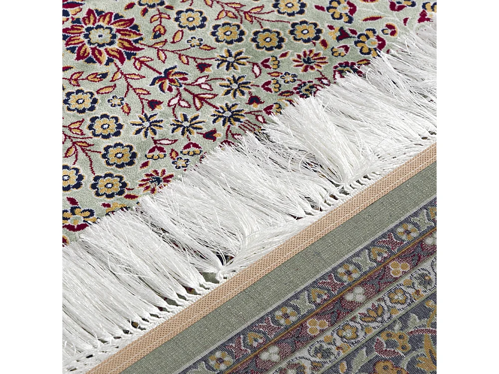 Tapis Castello Verde Mazovia 160 x 230 cm Vert Oriental Poils Courts à Franges