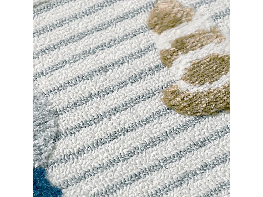 Tapis Enfant Buffo Lilu Mazovia 80 x 150 cm Marron Crème Rues Poils Mi-Longs à Franges