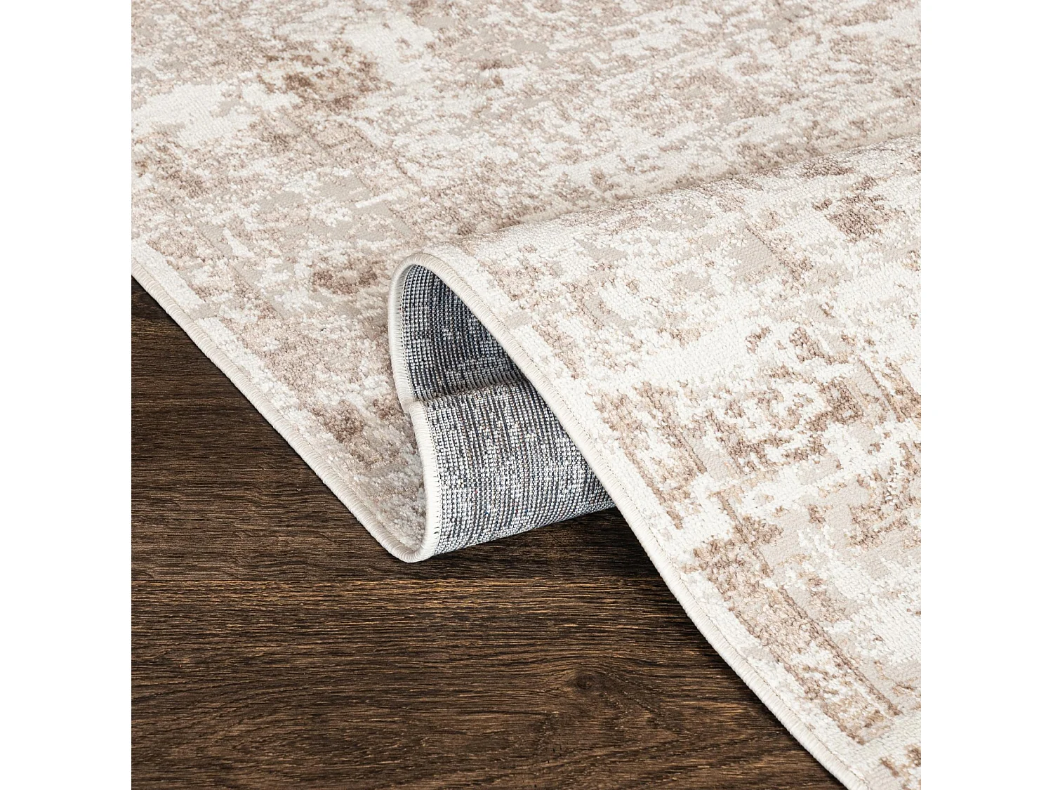 Tapis Portland D058E Mazovia 140 x 200 cm Beige Crème Abstrait Poils Courts