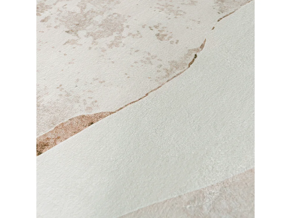 Tapis Bova Torra Mazovia Forme Irrégulière 80 x 150 cm Beige Blanc Abstrait Poils Courts