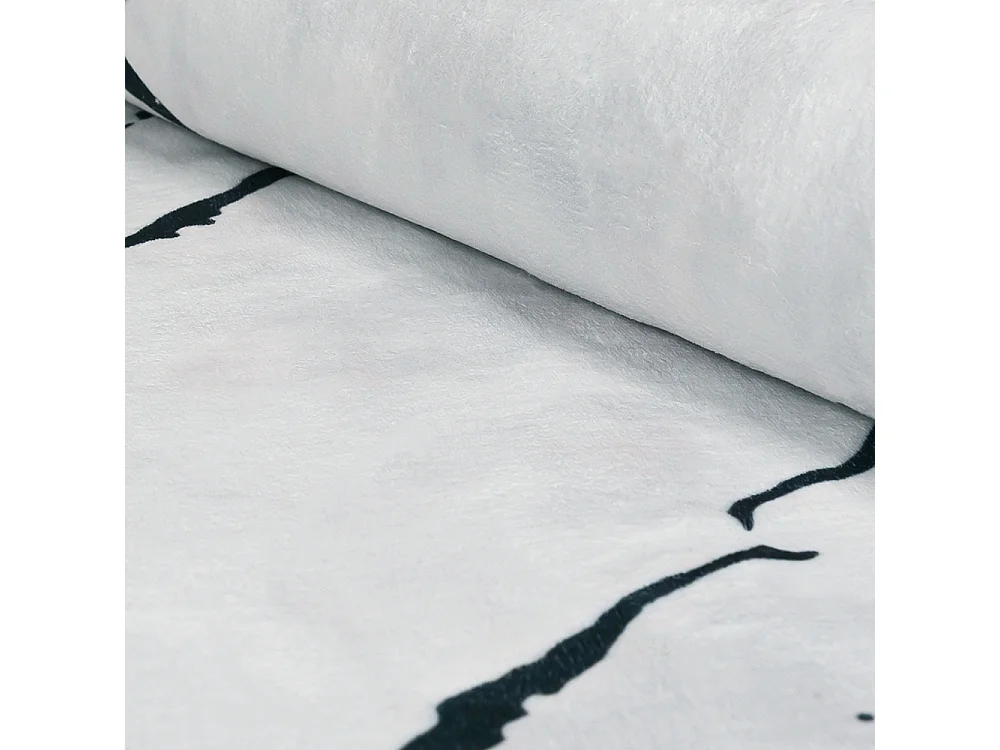 Rug Arona Finet Mazovia Irregular Shape 140 x 200 cm White Black and White Abstract Short Pile