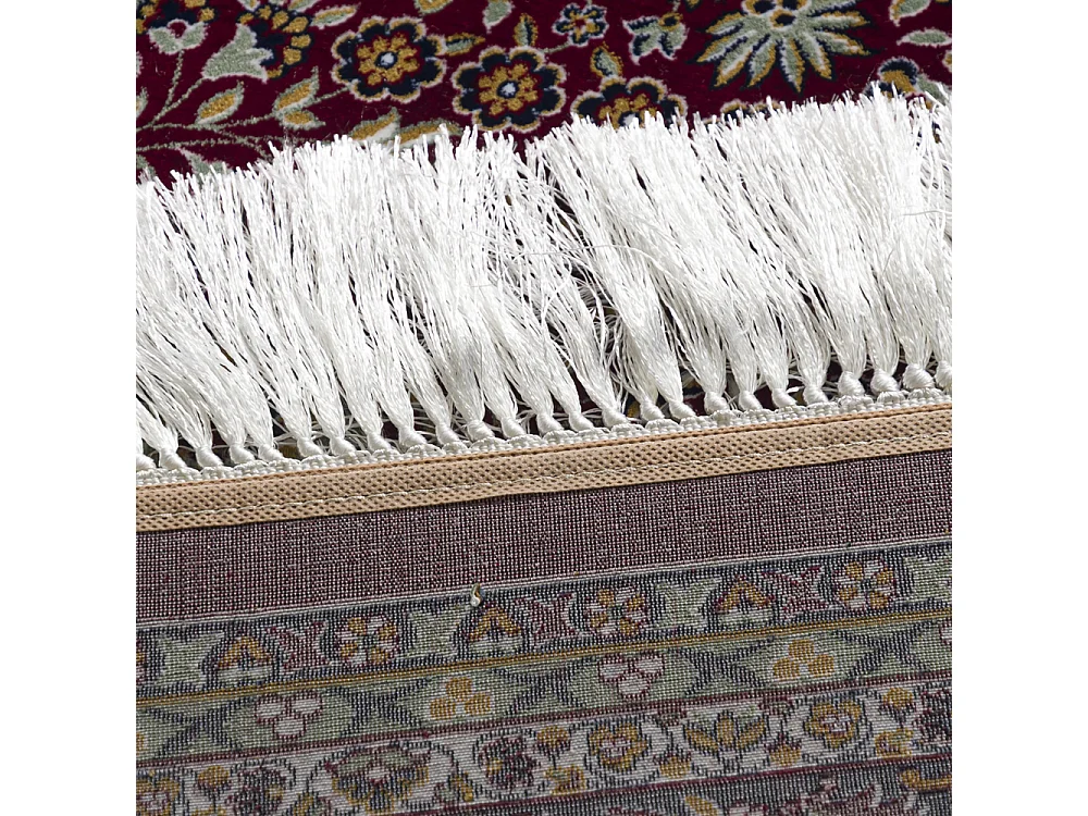 Tapis Castello Rosso Mazovia 160 x 230 cm Rouge Oriental Poils Courts à Franges