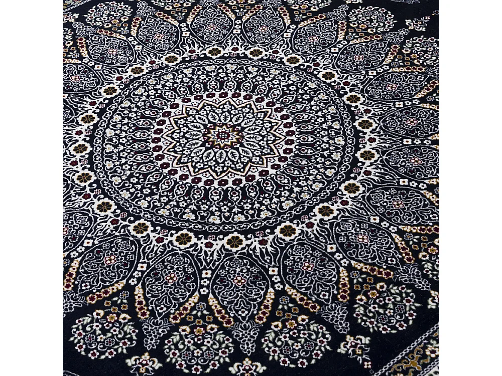 Vloerkleed Palazzo Reale Mazovia 160 x 230 cm Marineblauw Oosters Laagpolig met Franjes
