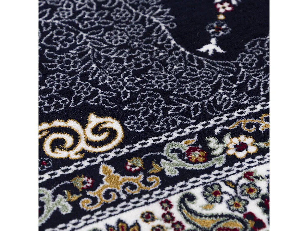 Vloerkleed Palazzo Reale Mazovia 160 x 230 cm Marineblauw Oosters Laagpolig met Franjes