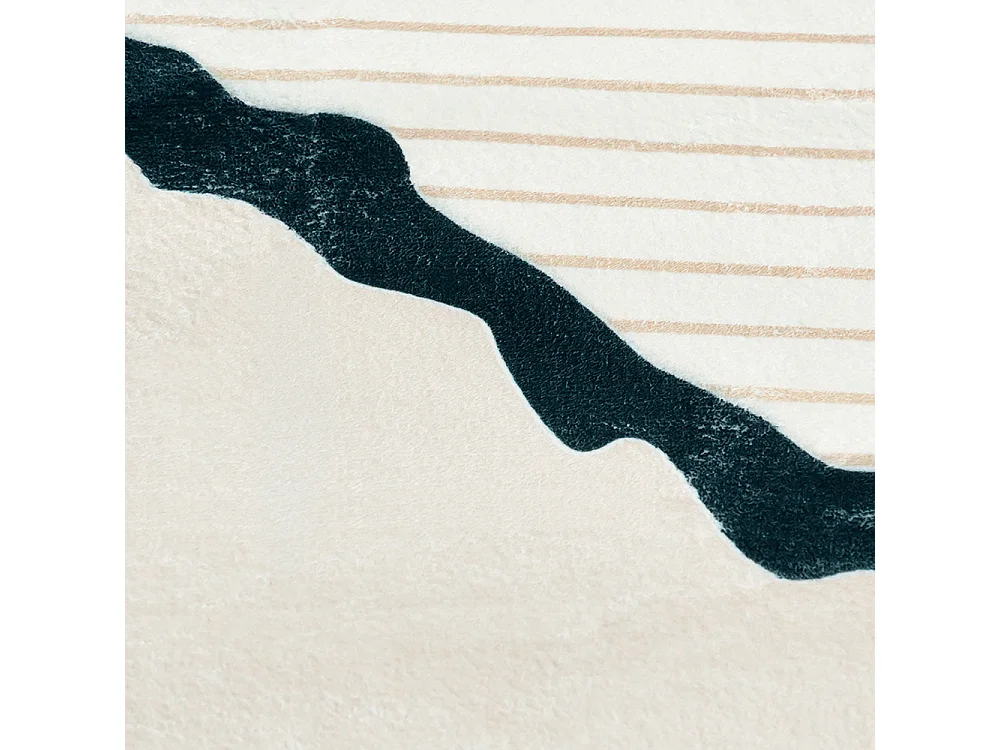 Tapis Bova Vetra Mazovia Forme Irrégulière 120 x 160 cm Beige Blanc Abstrait Poils Courts
