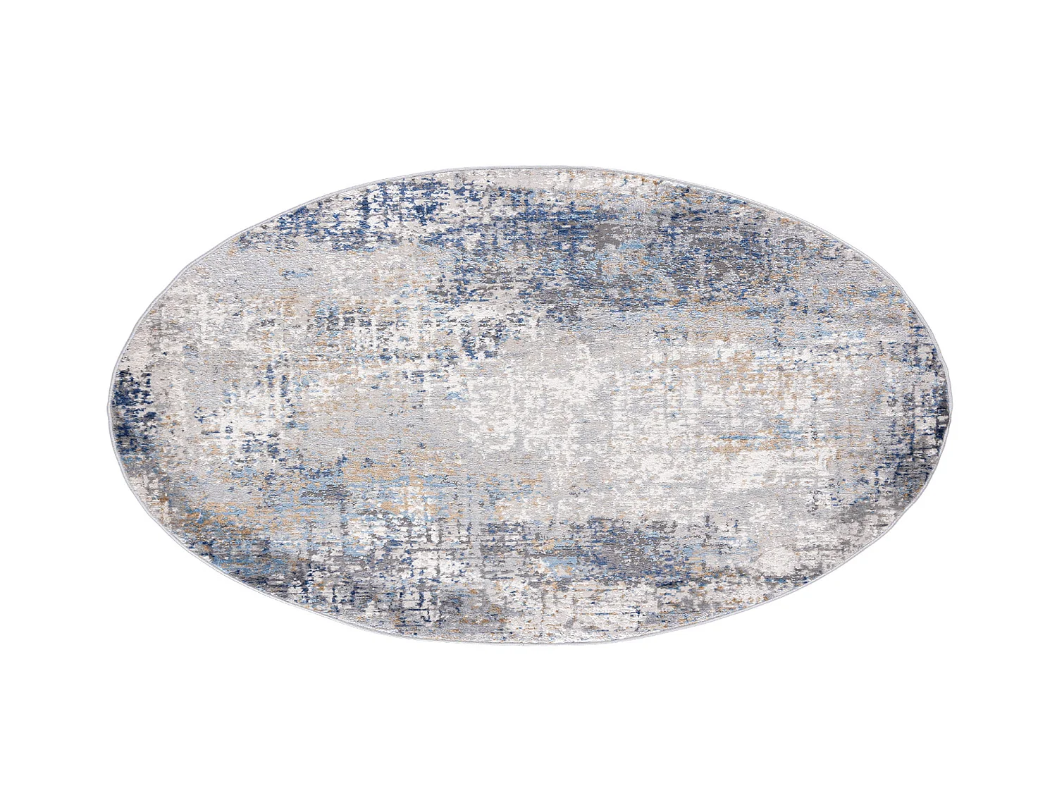 Tapis Portland G512B Mazovia Rond 240 x 240 cm Beige Anthracite Abstrait Poils Courts