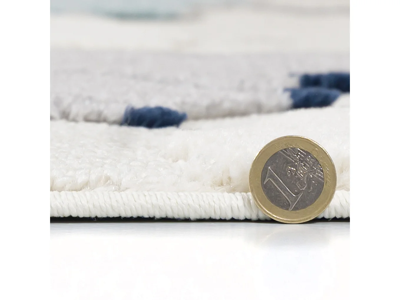 Kinderteppich Buffo Ombrell Mazovia 80 x 150 cm Beige Creme Regenschirm Mittelflor mit Fransen