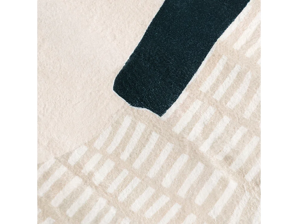 Rug Bova Vetra Mazovia Irregular Shape 160 x 220 cm Beige White Abstract Short Pile