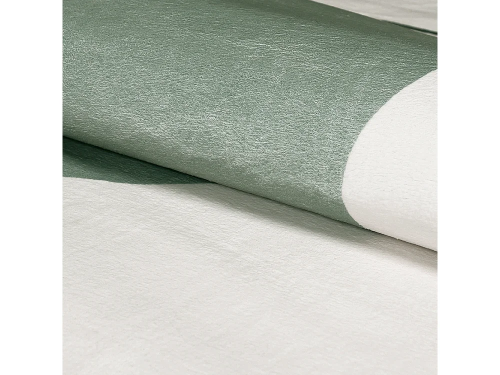 Tapis Bova Certo Mazovia Forme Irrégulière 140 x 200 cm Blanc Vert Abstrait Poils Courts