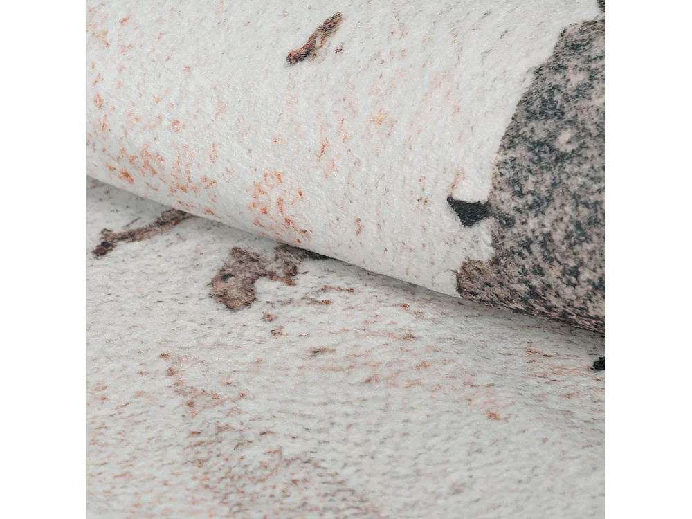 Rug Arona Senia Mazovia Irregular Shape 200 x 300 cm White Brown Abstract Short Pile