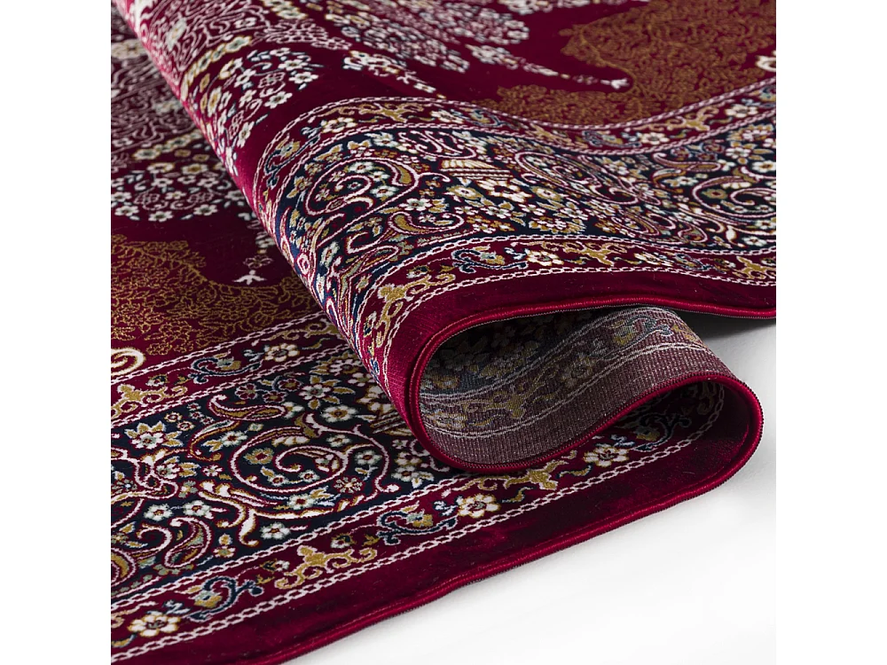 Teppich Palazzo Corona Mazovia 160 x 230 cm Rot Orientalisch Kurzflor mit Fransen