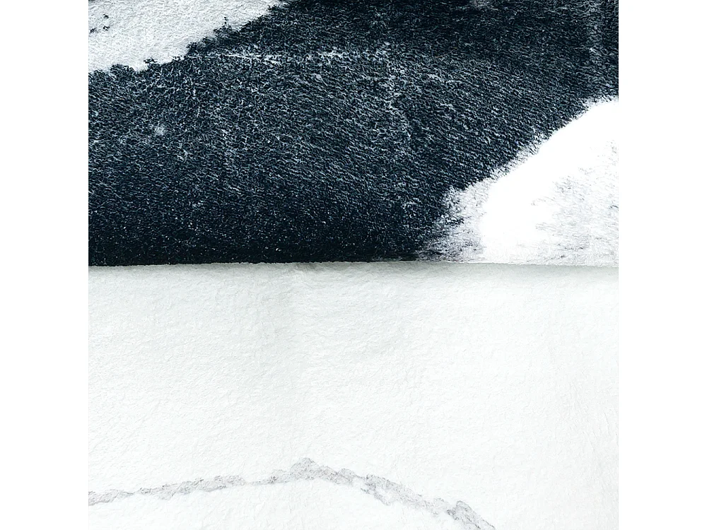 Tapis Bova Feni Mazovia Forme Irrégulière 140 x 200 cm Blanc Noir Abstrait Poils Courts