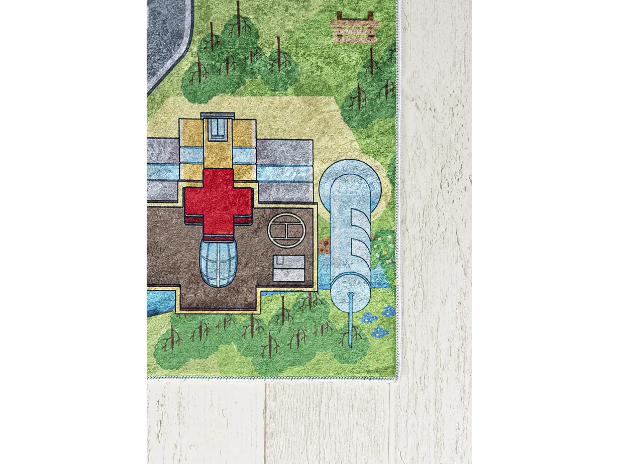 Tapis Enfant Emma 9028 Mazovia 160 x 230 cm Vert Rues Poils Courts