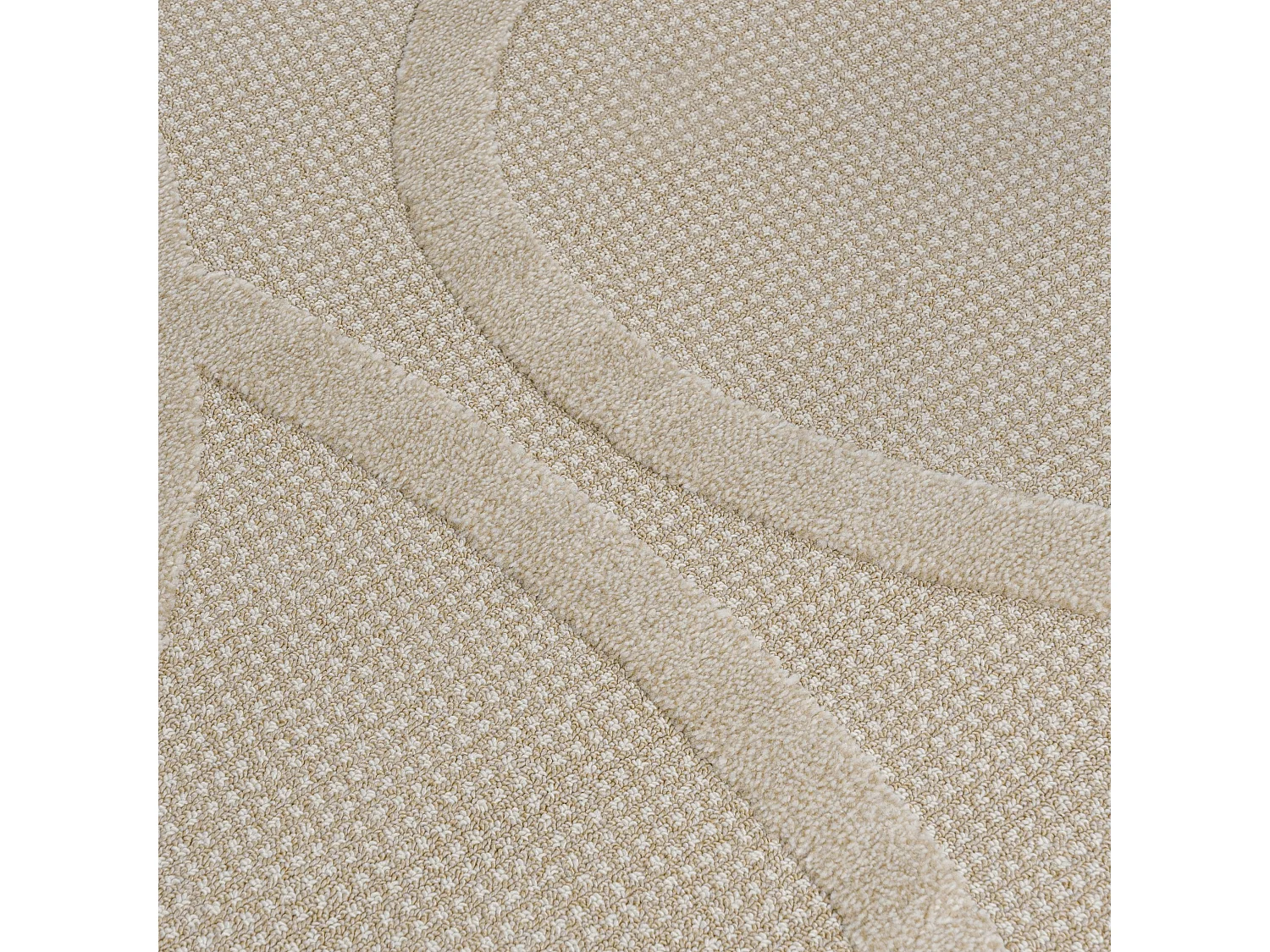 Tapis Pisa Arcano Mazovia 250 x 350 cm Beige Crème Abstrait Poils Mi-Longs à Franges