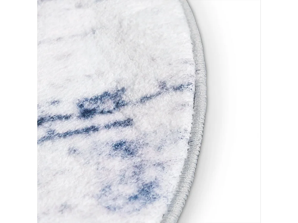 Rug Arona Albi Mazovia Irregular Shape 80 x 150 cm White Blue Abstract Short Pile