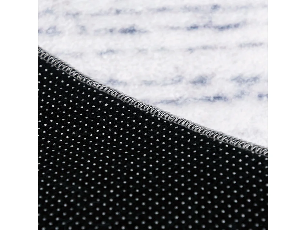 Rug Arona Albi Mazovia Irregular Shape 80 x 150 cm White Blue Abstract Short Pile