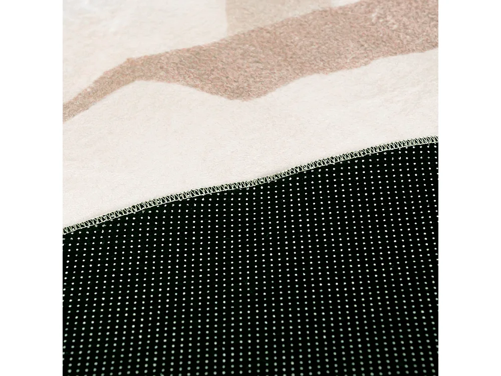 Tapis Bova Nello Mazovia Forme Irrégulière 140 x 200 cm Beige Blanc Abstrait Poils Courts