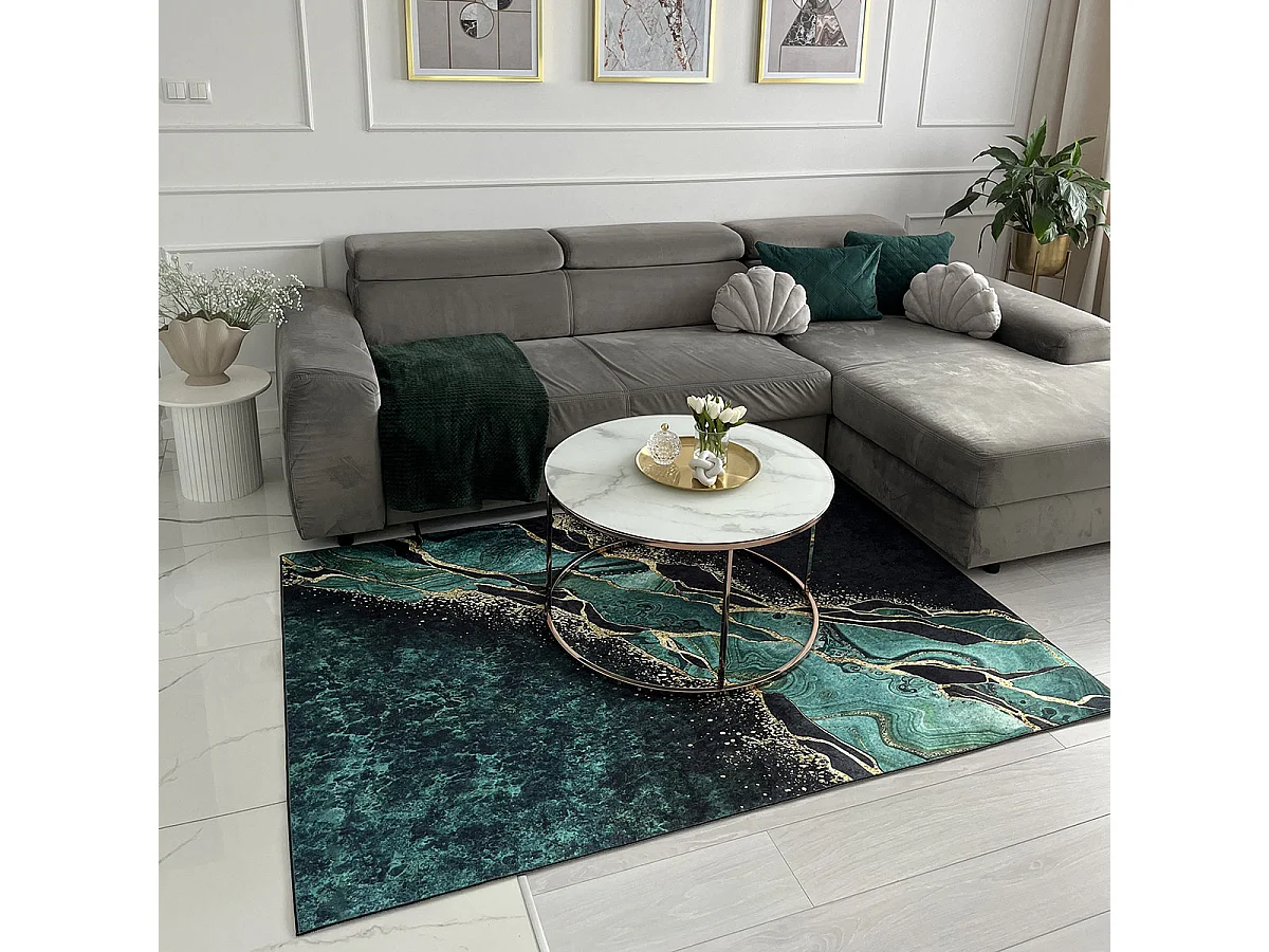 Tapis Toscana 37040 Mazovia 120 x 170 cm Vert Marbre Poils Courts