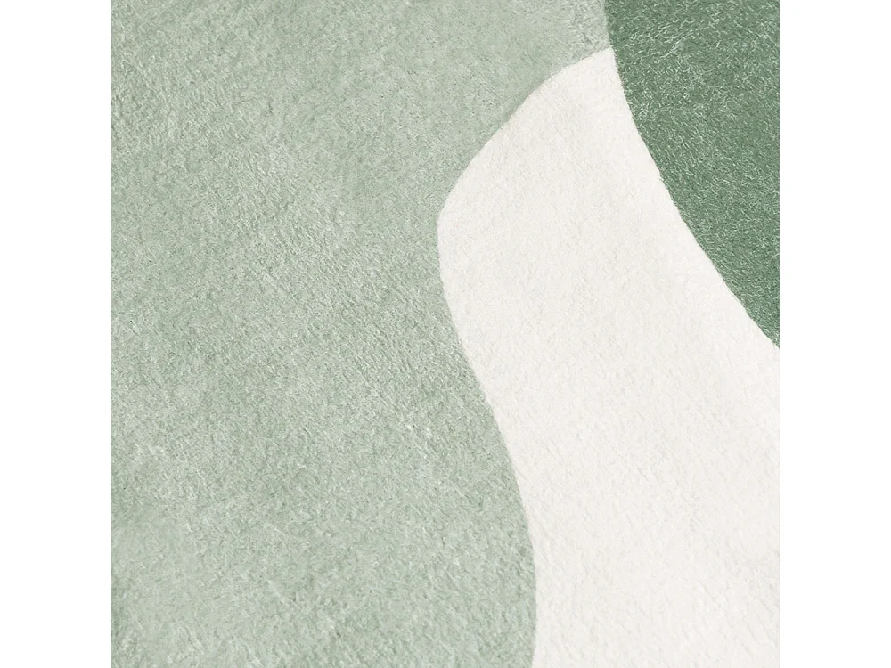 Tapis Bova Certo Mazovia Forme Irrégulière 120 x 160 cm Blanc Vert Abstrait Poils Courts