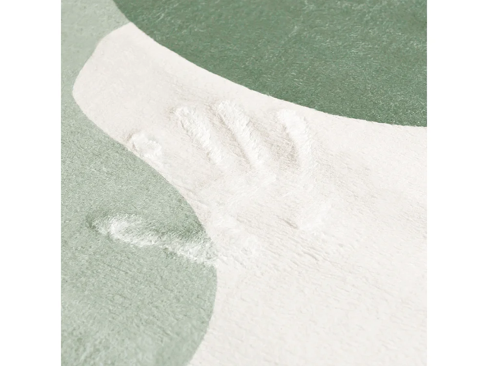 Tapis Bova Certo Mazovia Forme Irrégulière 120 x 160 cm Blanc Vert Abstrait Poils Courts