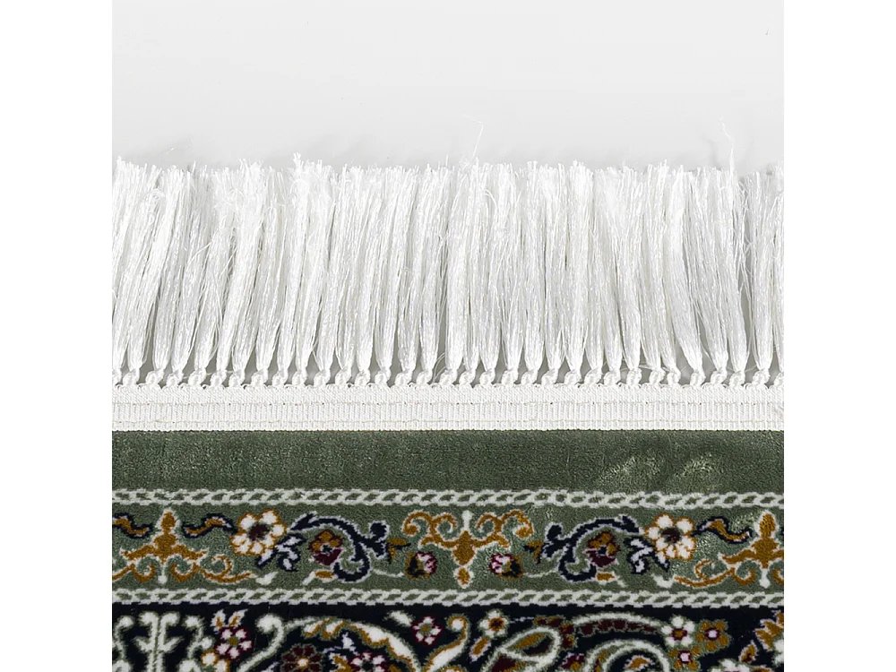 Tapis Palazzo Trono Mazovia 160 x 230 cm Vert Oriental Poils Courts à Franges
