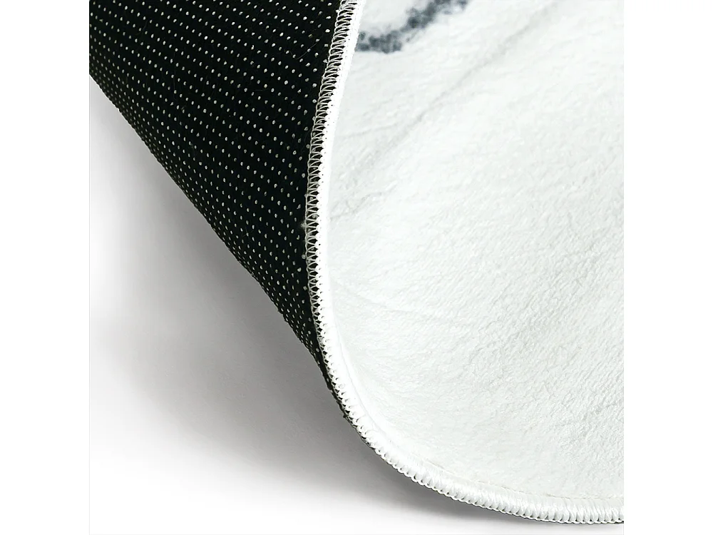 Tapis Bova Feni Mazovia Forme Irrégulière 160 x 220 cm Blanc Noir Abstrait Poils Courts