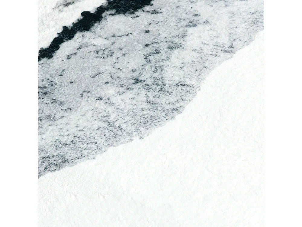 Tapis Bova Feni Mazovia Forme Irrégulière 160 x 220 cm Blanc Noir Abstrait Poils Courts