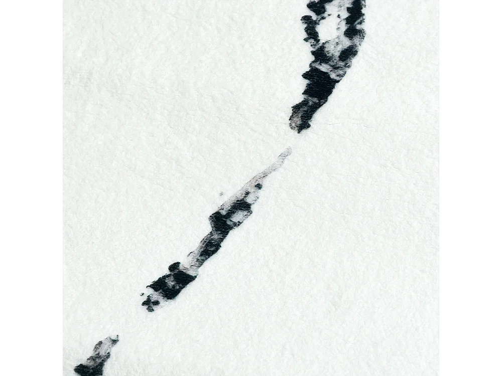 Tapis Bova Feni Mazovia Forme Irrégulière 160 x 220 cm Blanc Noir Abstrait Poils Courts