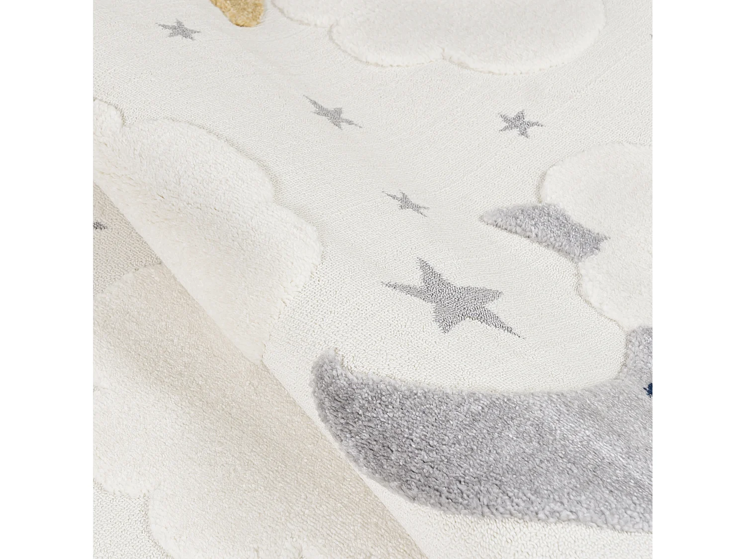 Kinderkleed Buffo Sonno Mazovia 160 x 230 cm Beige Crème Sterren Middelhoge Pool met Franjes