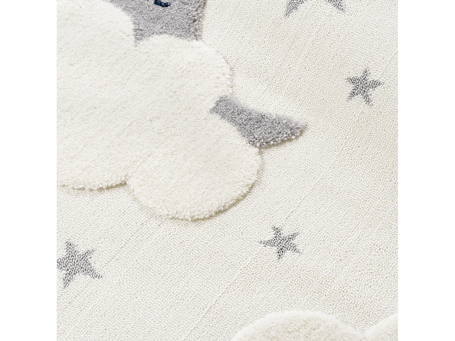 Kinderkleed Buffo Sonno Mazovia 160 x 230 cm Beige Crème Sterren Middelhoge Pool met Franjes
