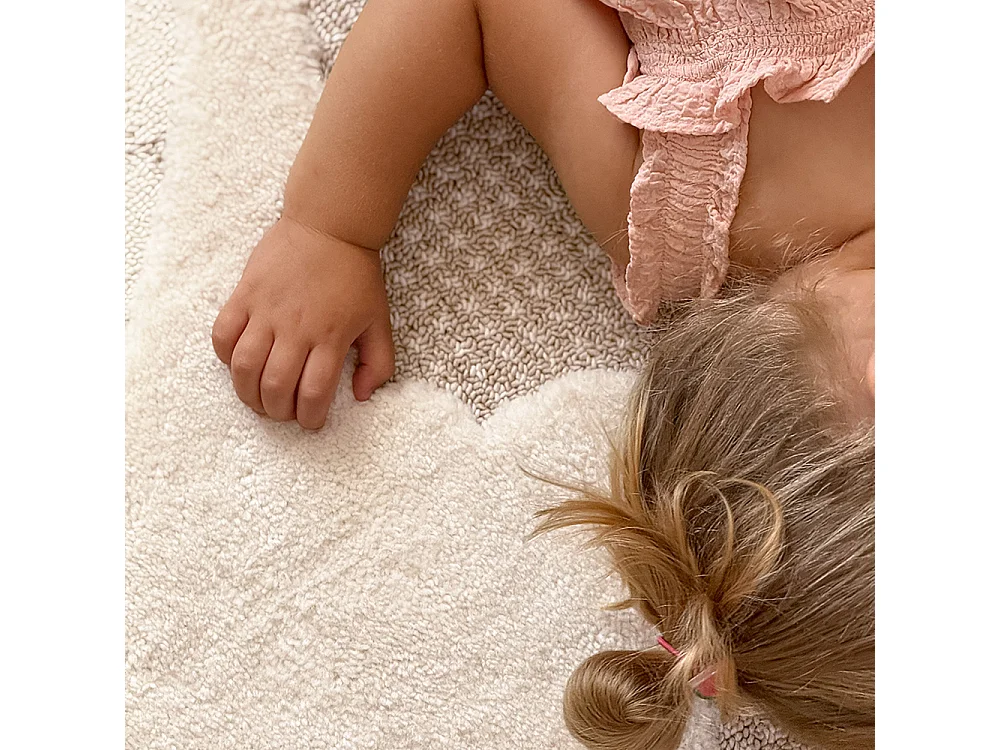 Tapis Enfant Buffo Volare Mazovia 160 x 230 cm Beige Crème Ballon Poils Mi-Longs à Franges