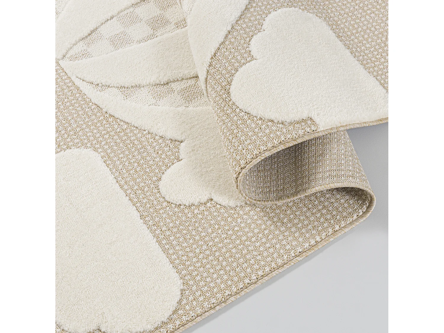 Tapis Enfant Buffo Volare Mazovia 160 x 230 cm Beige Crème Ballon Poils Mi-Longs à Franges