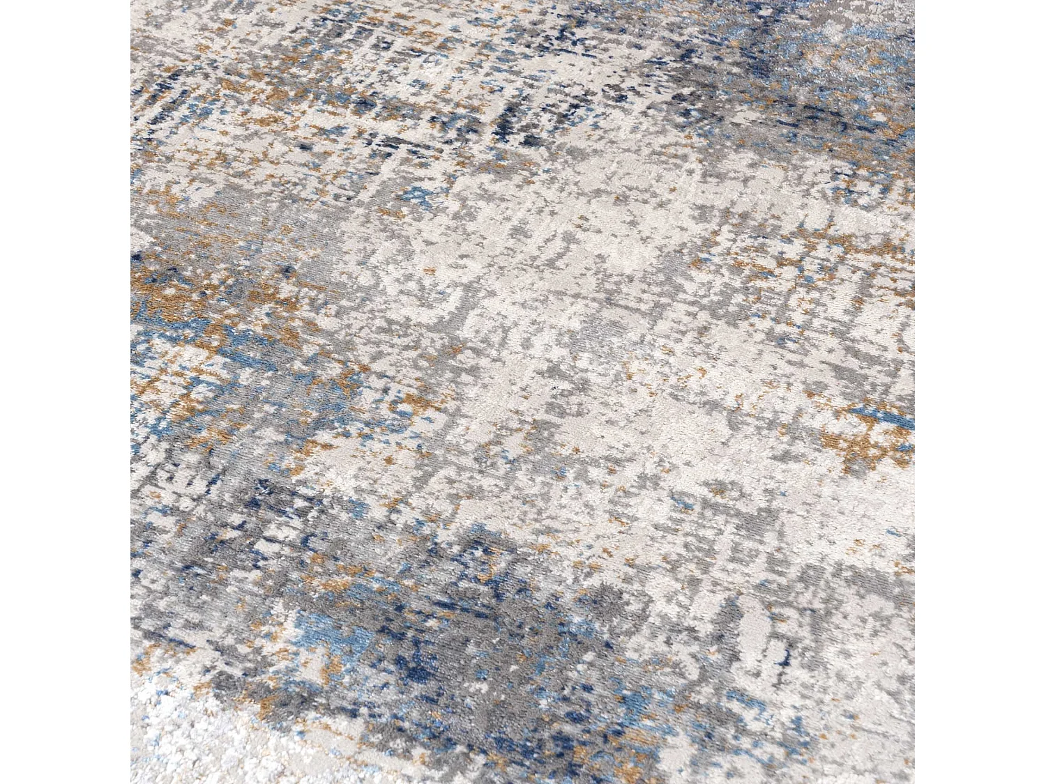 Tapis Portland G512B Mazovia Rond 160 x 160 cm Beige Anthracite Abstrait Poils Courts